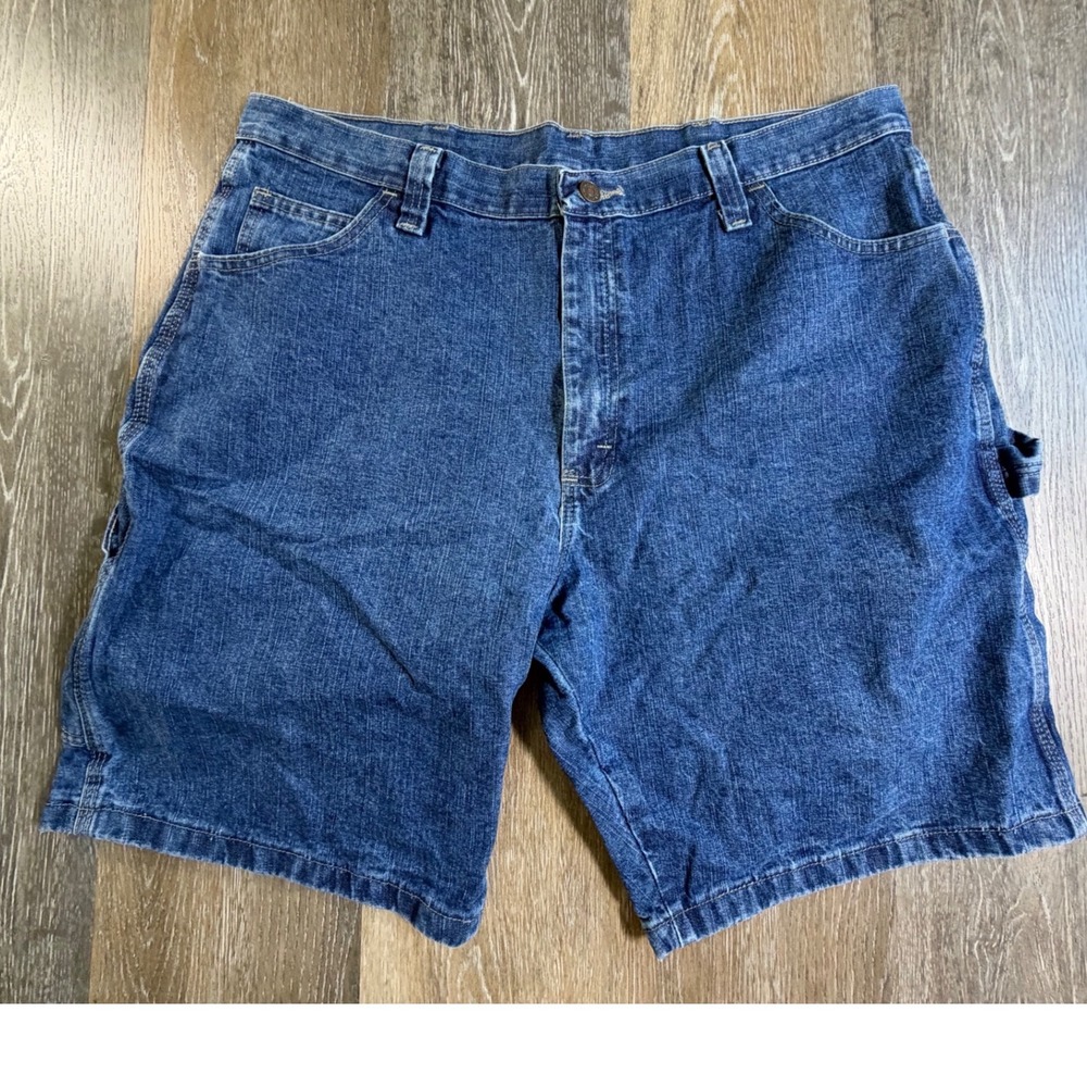 Wrangler Carpenter Shorts Mens 38 Blue Denim Utility Workwear 64WC6DI
